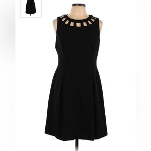 Black Sleeveless Dress by Eliza J, Casual or Cocktail, size 10, cut outs at neck